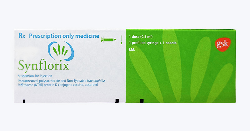 Vắc xin SYNFLORIX (phế cầu 10 - Bỉ) phòng các bệnh do phế cầu khuẩn