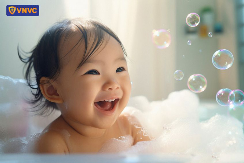 đi tiêm về có nên tắm cho trẻ