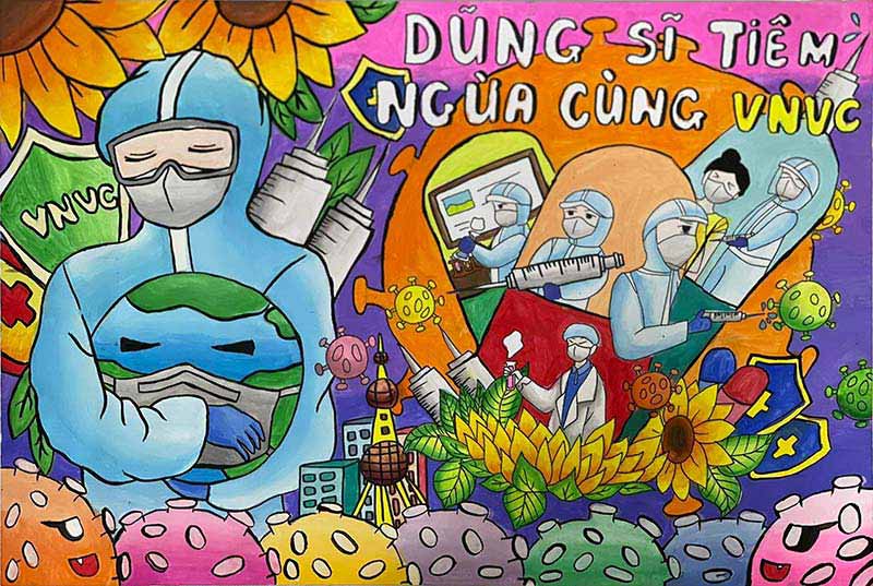 giải đặc biệt em vẽ dũng sĩ tiêm ngừa
