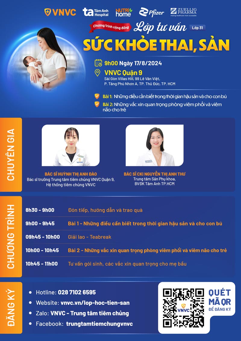 agenda lớp tư vấn sức khỏe thai sản số 31