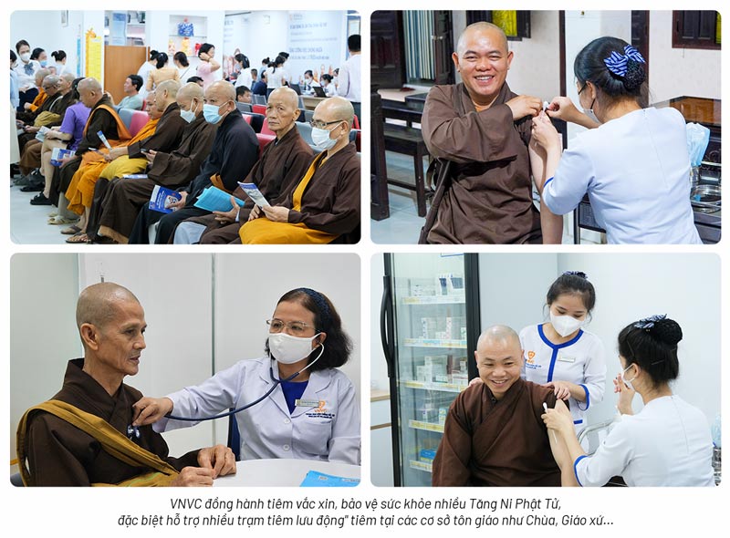 tiêm vắc xin cho tăng ni phật tử