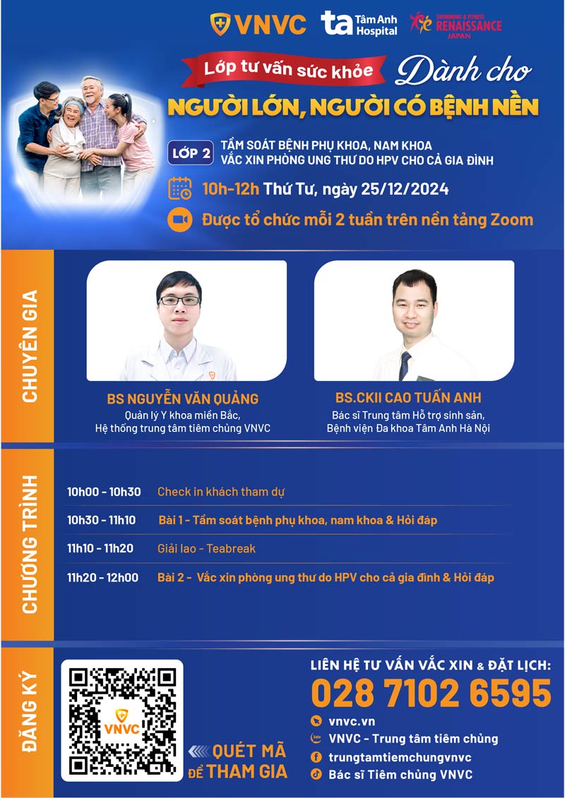 agenda lớp tư vấn sức khỏe cho người lớn số 2