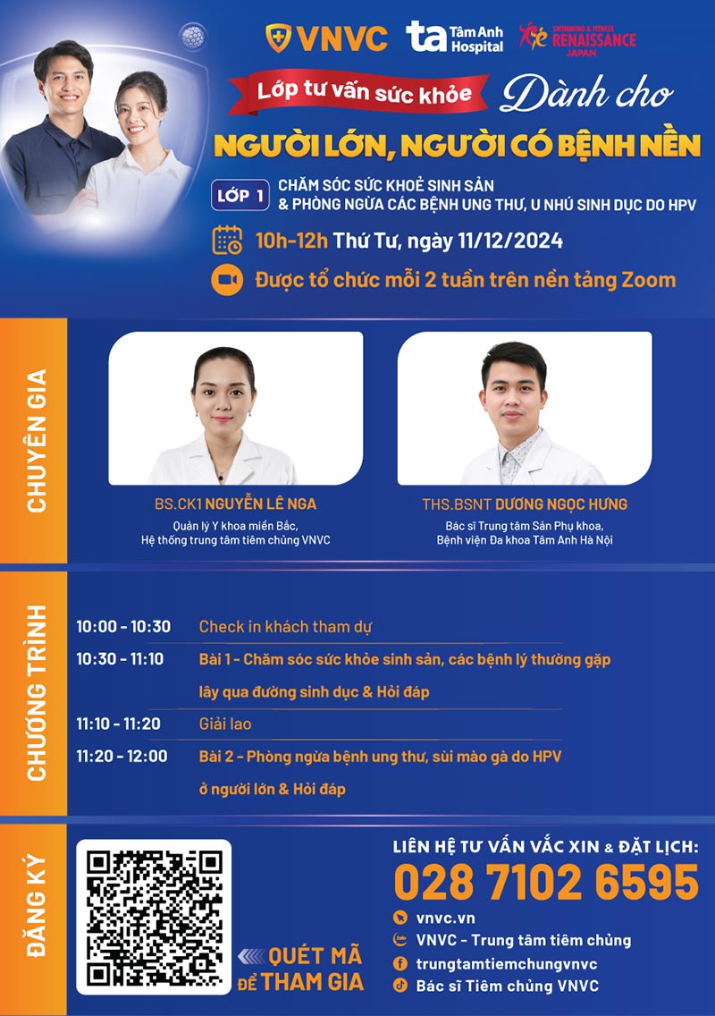 lớp tư vấn sức khỏe người lớn số 1 agenda