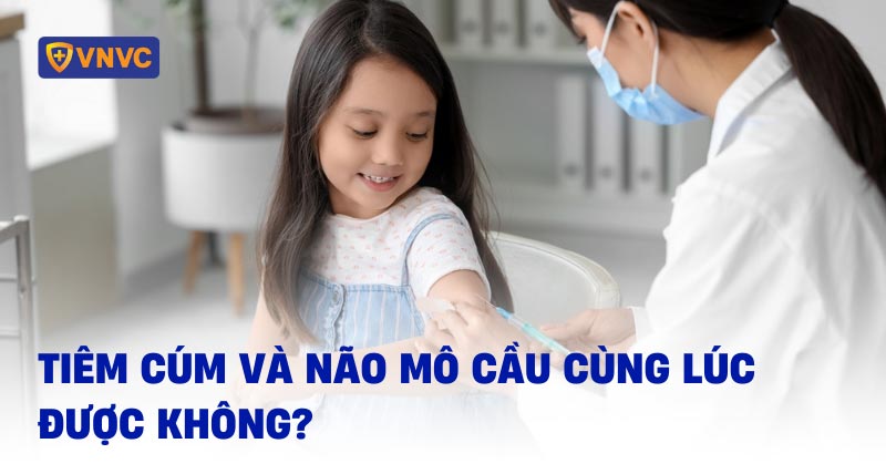 tiêm cúm và não mô cầu cùng lúc