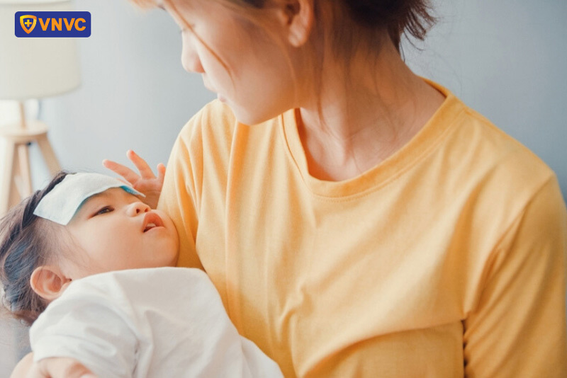 trẻ mắc bệnh cúm
