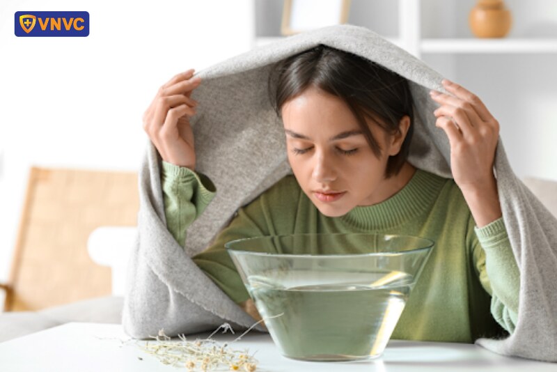 trị cúm cho bà bầu bằng cách xông hơi