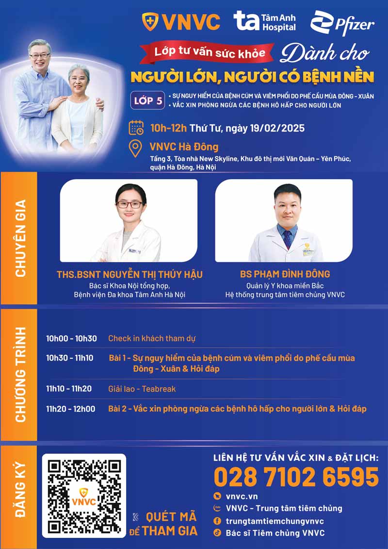 agenda lớp tư vấn sức khỏe cho người có bệnh nền số 5