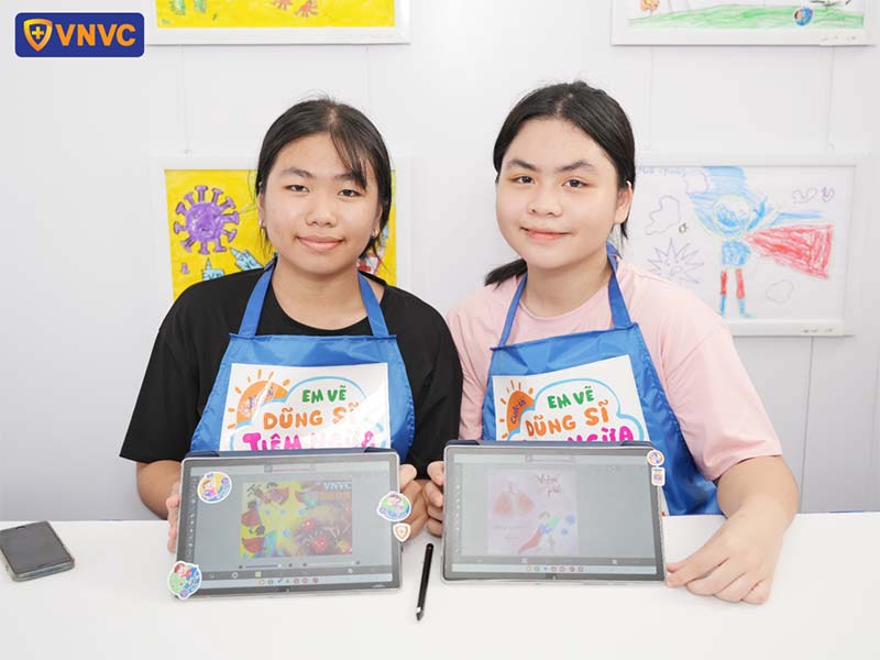 i draw vaccination heroes in vietnam