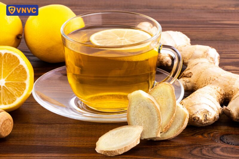 trà gừng giúp giảm cúm