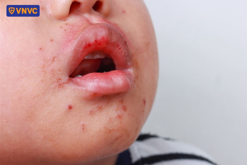 trẻ bị lây tay chân miệng từ người lớn