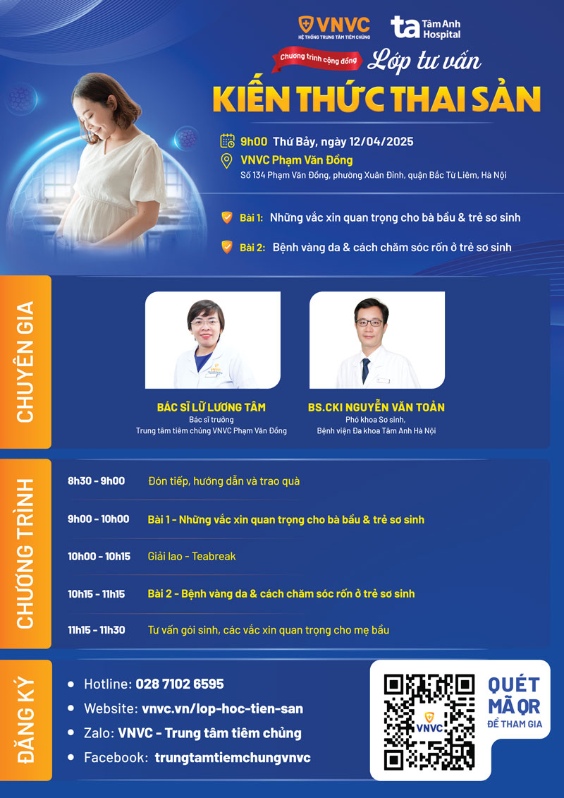 agenda lớp học tiền sản số 48 vnvc