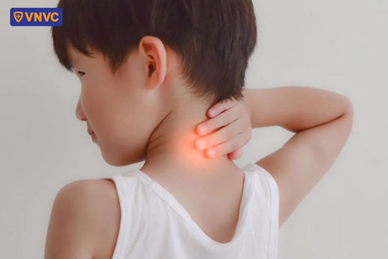 hình ảnh bệnh zona ở trẻ em bị đau cổ