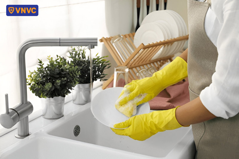 vệ sinh dụng cụ ăn uống của trẻ bị tay chân miệng
