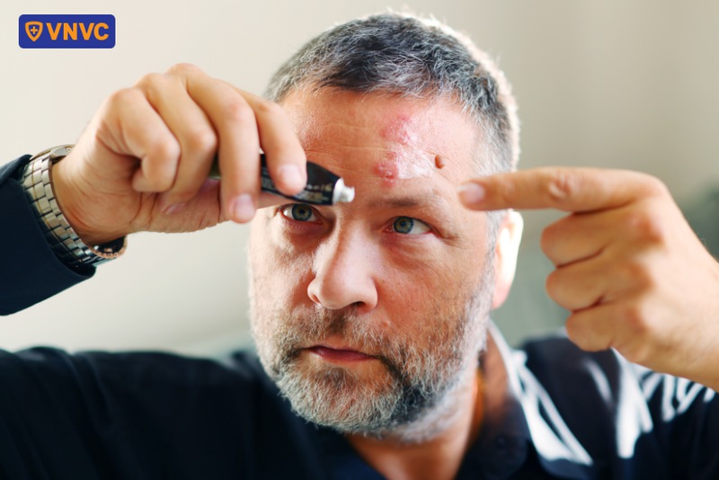 bị giời bò trên mặt