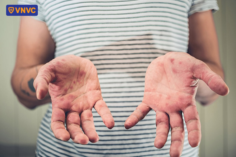 tay chân miệng người lớn giai đoạn toàn phát