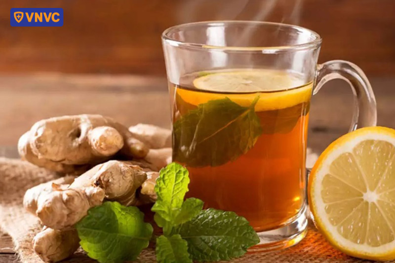 trà gừng cân bằng nước khi bị tiêu chảy