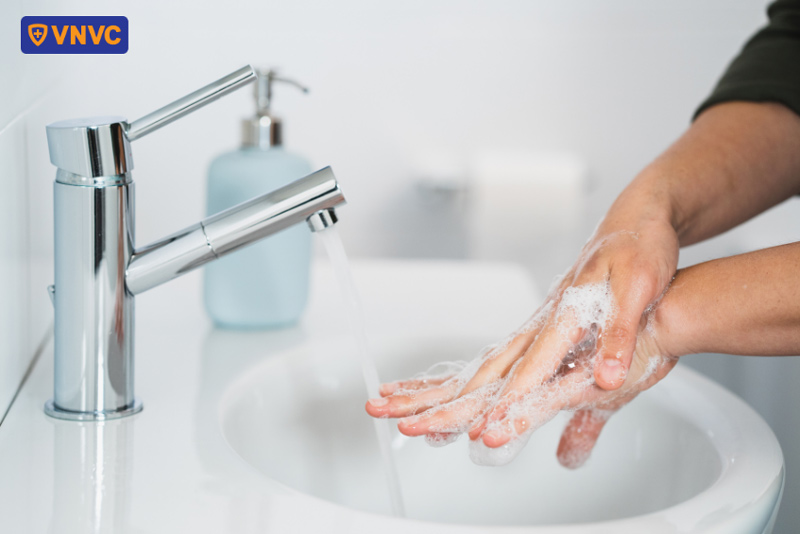 vệ sinh tay loại bỏ virus trên da