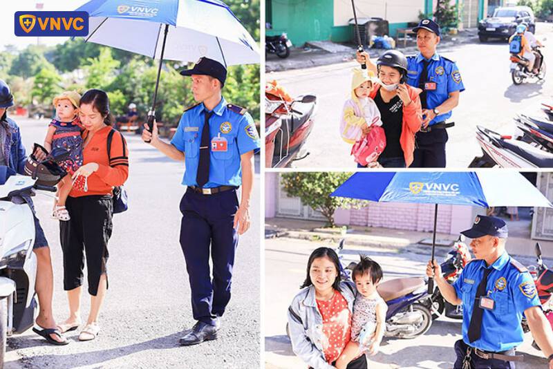 bảo vệ vnvc bình tân đón tiếp khách hàng