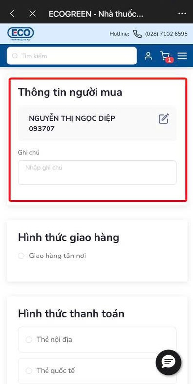 điền thông tin người mua mb