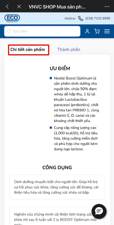 kiểm tra thông tin chi tiết sản phẩm 1 mb
