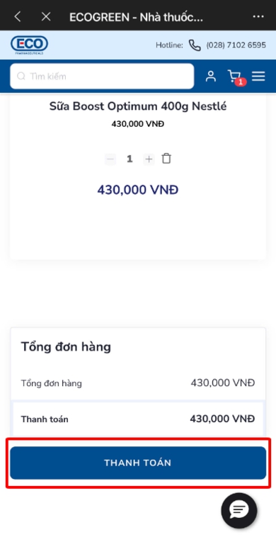 tiến hành thanh toán mb
