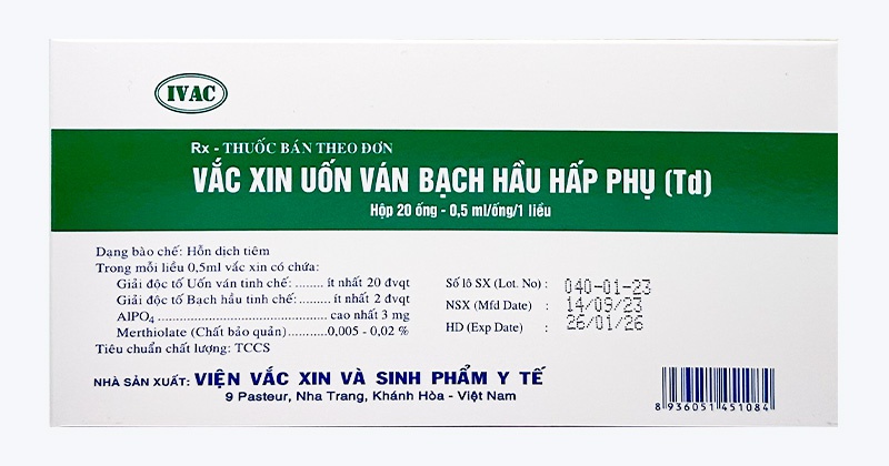 vắc xin uốn ván bạch hầu việt nam