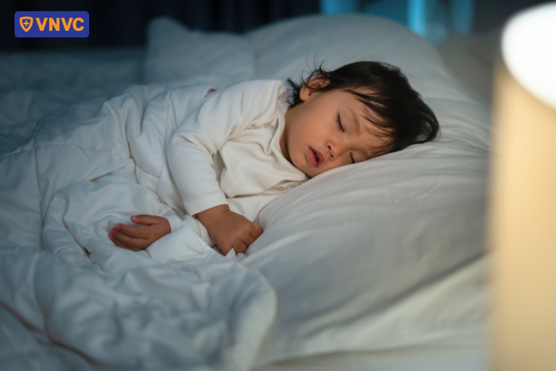 cho trẻ nghỉ ngơi thoải mái ngủ đủ giấc