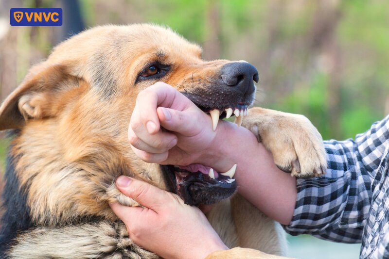 hình ảnh người bị chó cắn