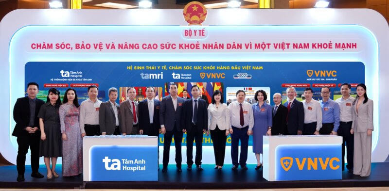 gian hàng vnvc tại triển lãm thành tựu y tế nổi bật