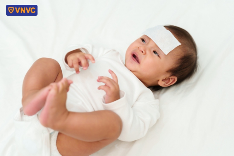 trẻ sốt khó thở