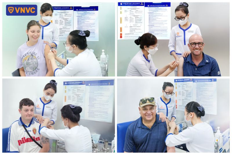 người nước ngoài tiêm vắc xin tại vnvc