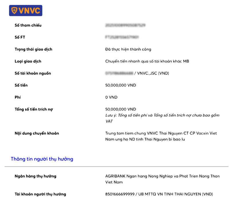 vnvc thái nguyên hỗ trợ bà con vùng lũ