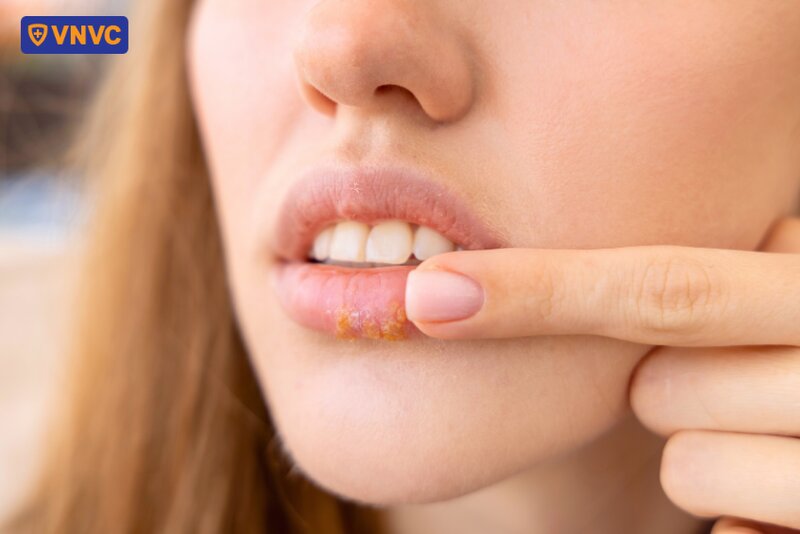 nốt sùi ở vành môi