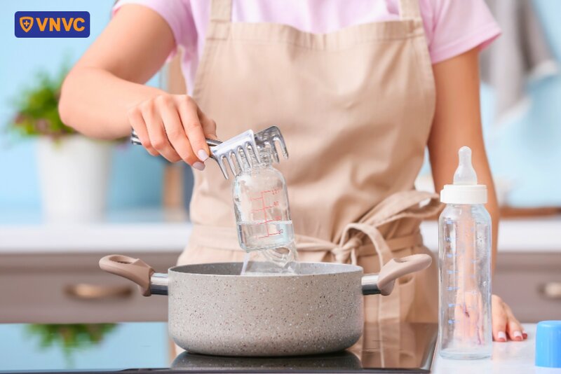 tiệt trùng bình sữa phòng bệnh