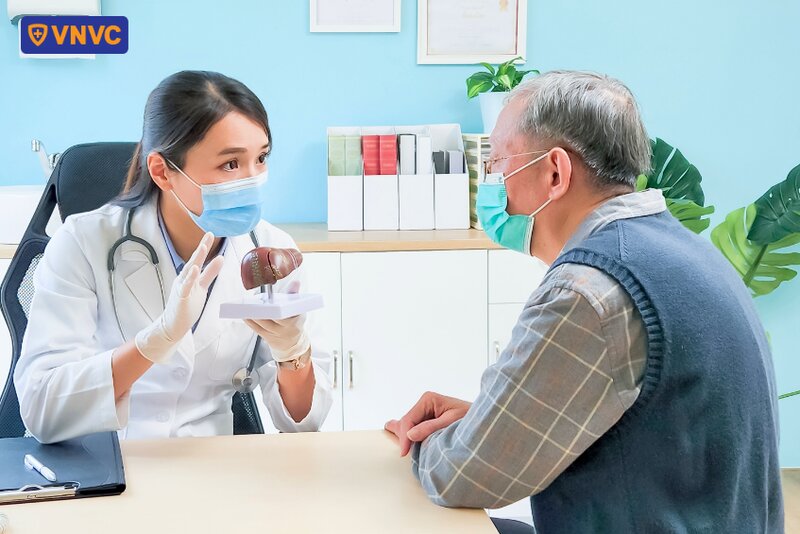 bác sĩ tư vấn bệnh gan cho người cao tuổi