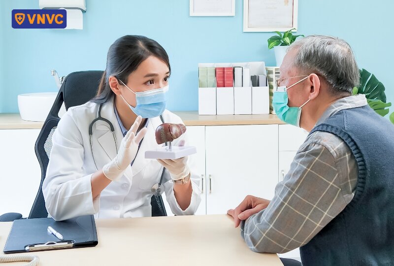 bác sĩ tư vấn về gan cho bệnh nhân