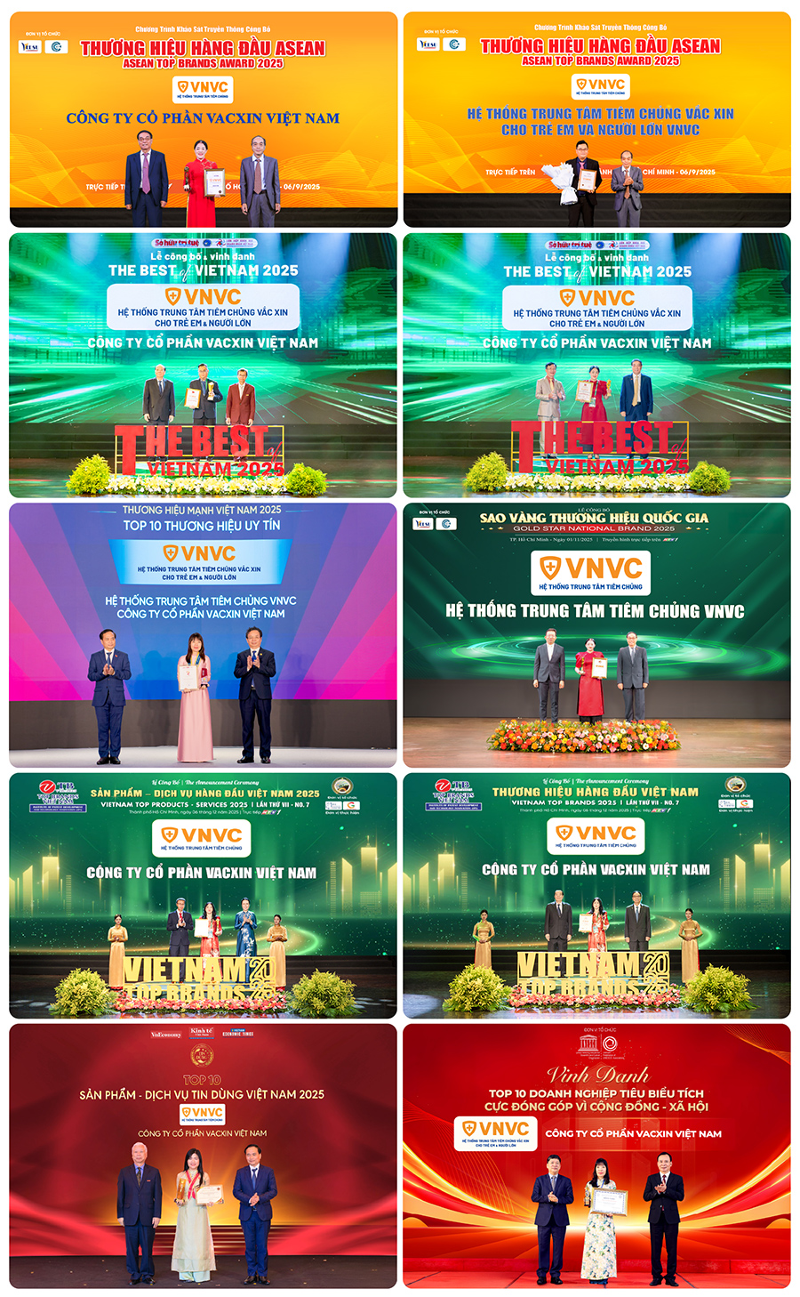 các danh hiệu vnvc đạt được