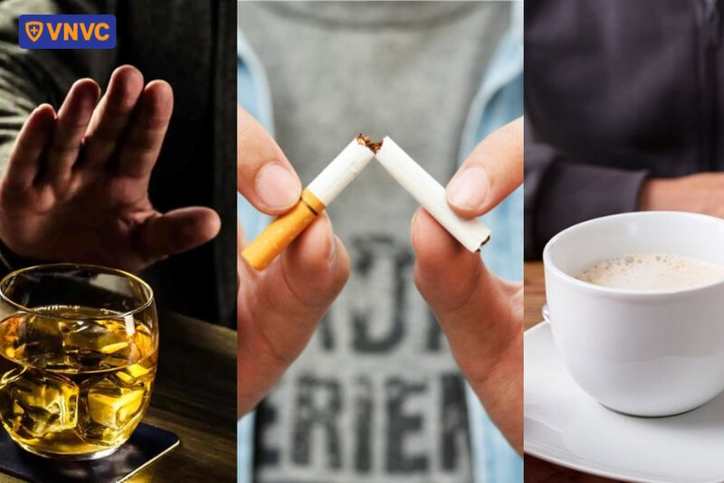 hạn chế rượu và thuốc lá và cà phê