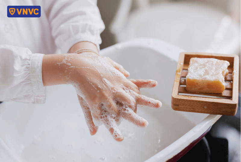 rửa tay với xà phòng đúng cách