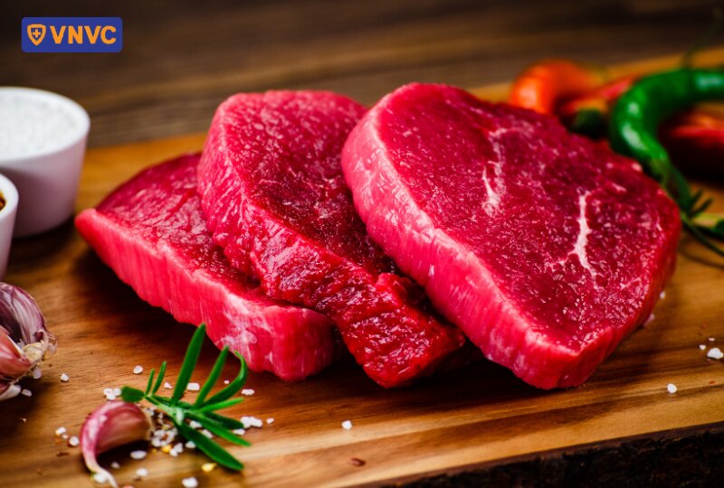 thịt đỏ giàu sắt