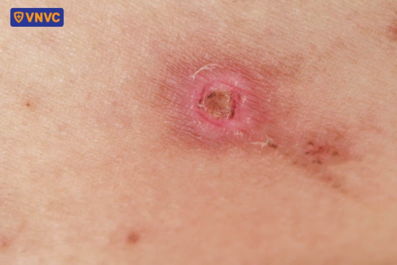 vết loét trên da do bạch hầu