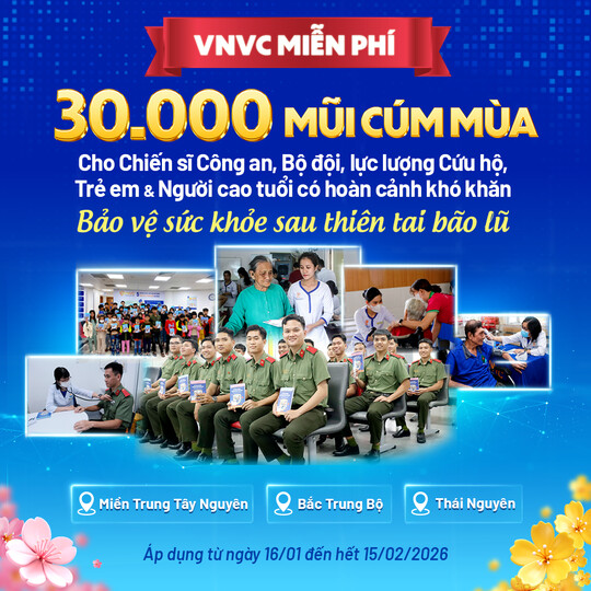 vnvc miễn phí mũi tiêm cúm mùa