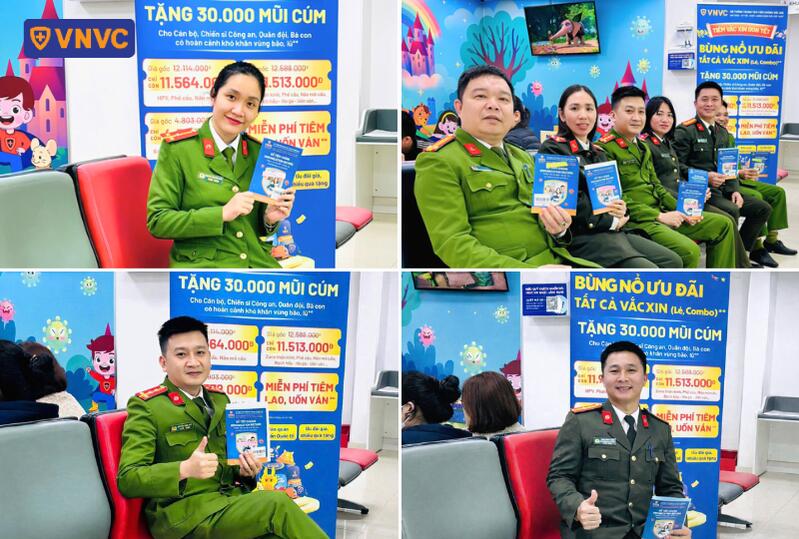 công an đi tiêm tại vnvc