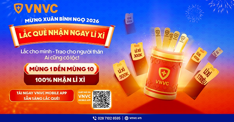 lắc quẻ nhận lì xì vnvc