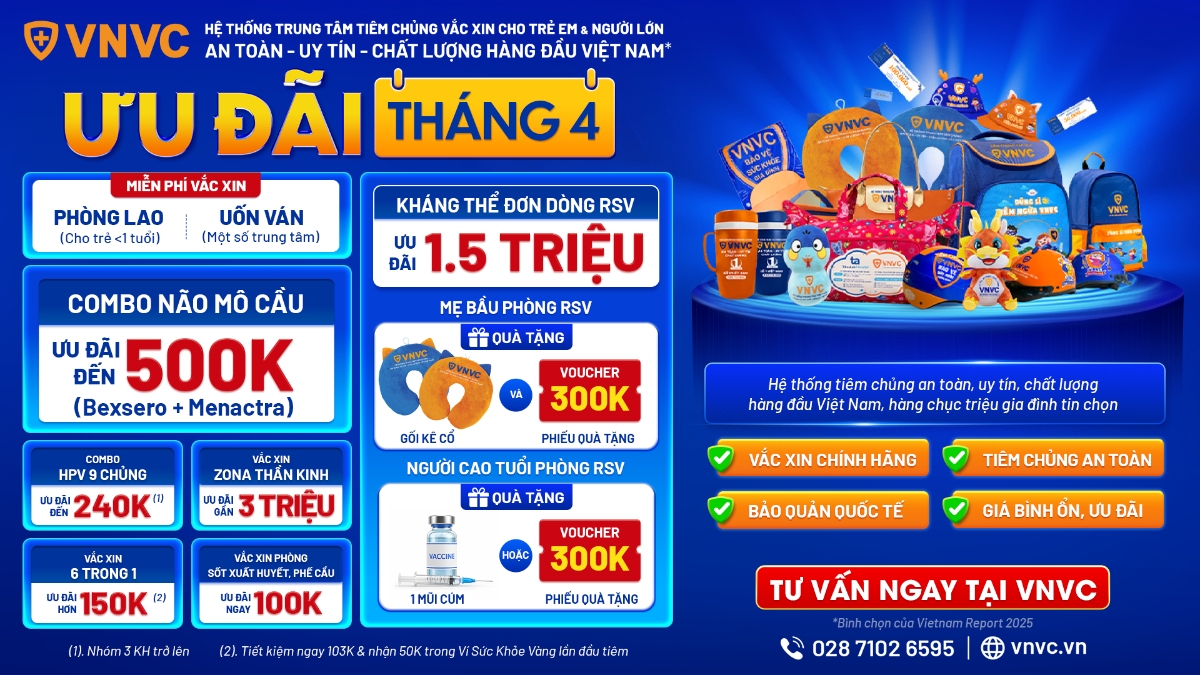 các ưu đãi tháng 4 tại vnvc
