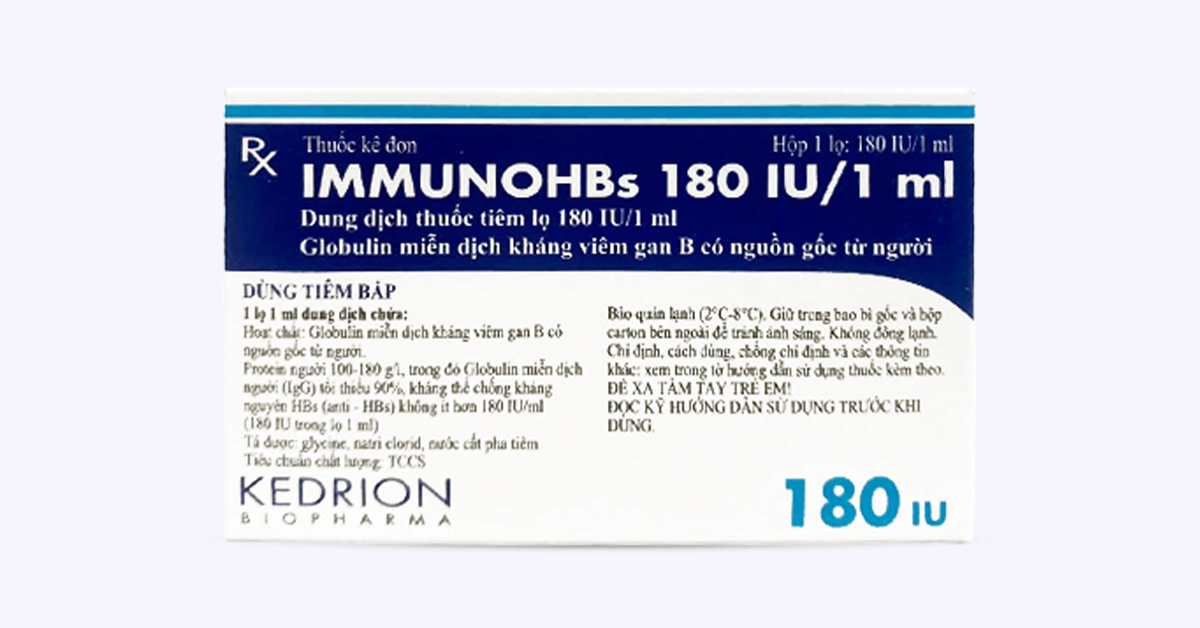Huyết thanh kháng virus Viêm gan B ImmunoHBs 180 UI/1ml (Ý)