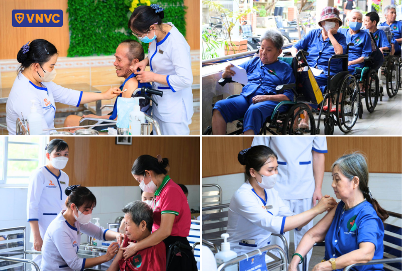 người cao tuổi đi tiêm