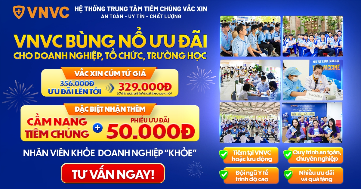 vnvc bùng nổ ưu đãi trường học tổ chức