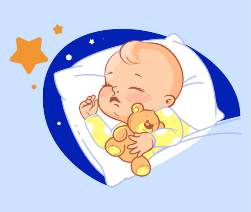 hình vẽ trẻ ngủ