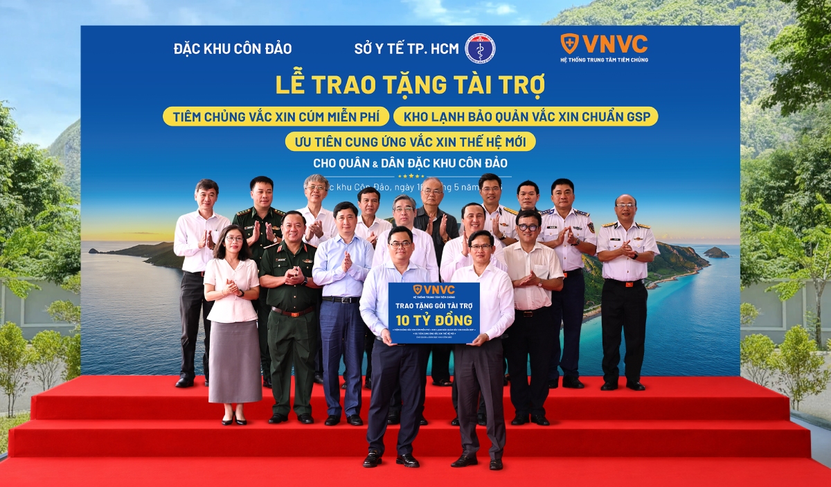 lễ trao tặng tài trợ giữa vnvc và đặc khu côn đảíno